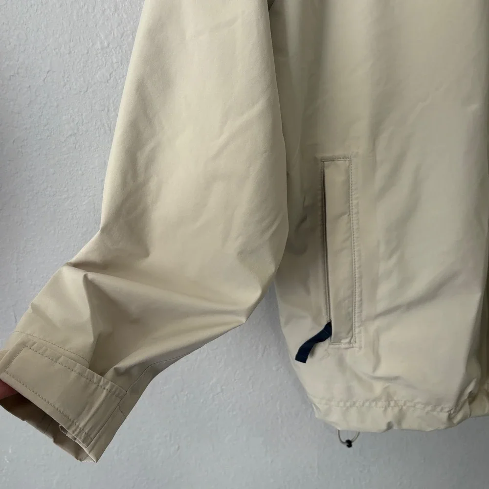LL Bean Mens Harrington Bomber Jacket Tan Beige Full Zip Windbreaker 0AJN8 Med